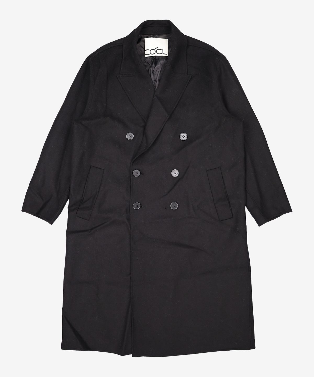 커스텀어클락(COSTUME O’CLOCK) 울 블렌드 핸드 메이드 더블 코트 블랙 COOSCT025BLACK M