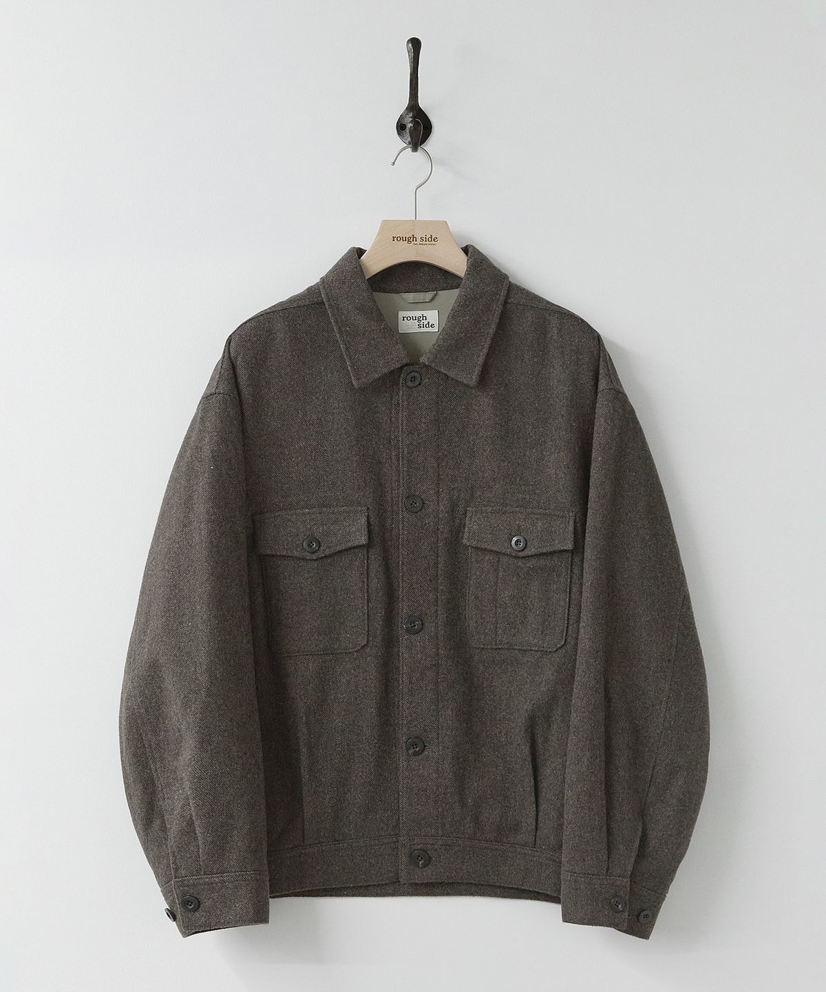 러프사이드(ROUGHSIDE) Wool Cabin Jacket Dark Brown