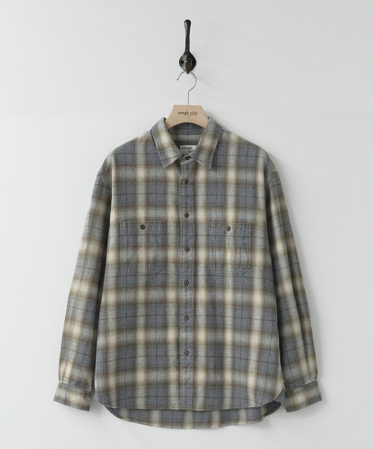 러프사이드(ROUGHSIDE) Craft Shirt Grey Tartan Check