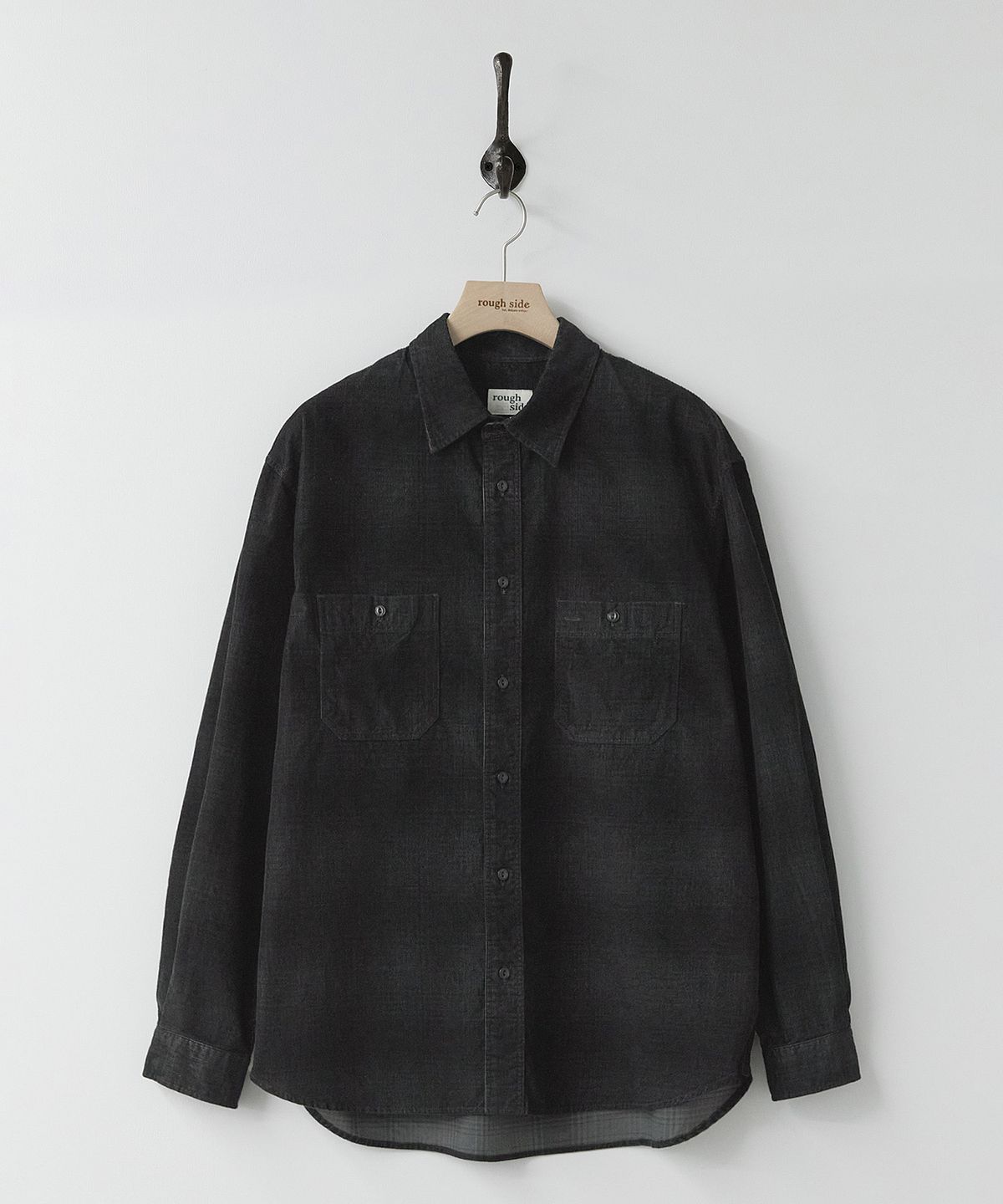 러프사이드(ROUGHSIDE) Craft Shirt Black Cord Check