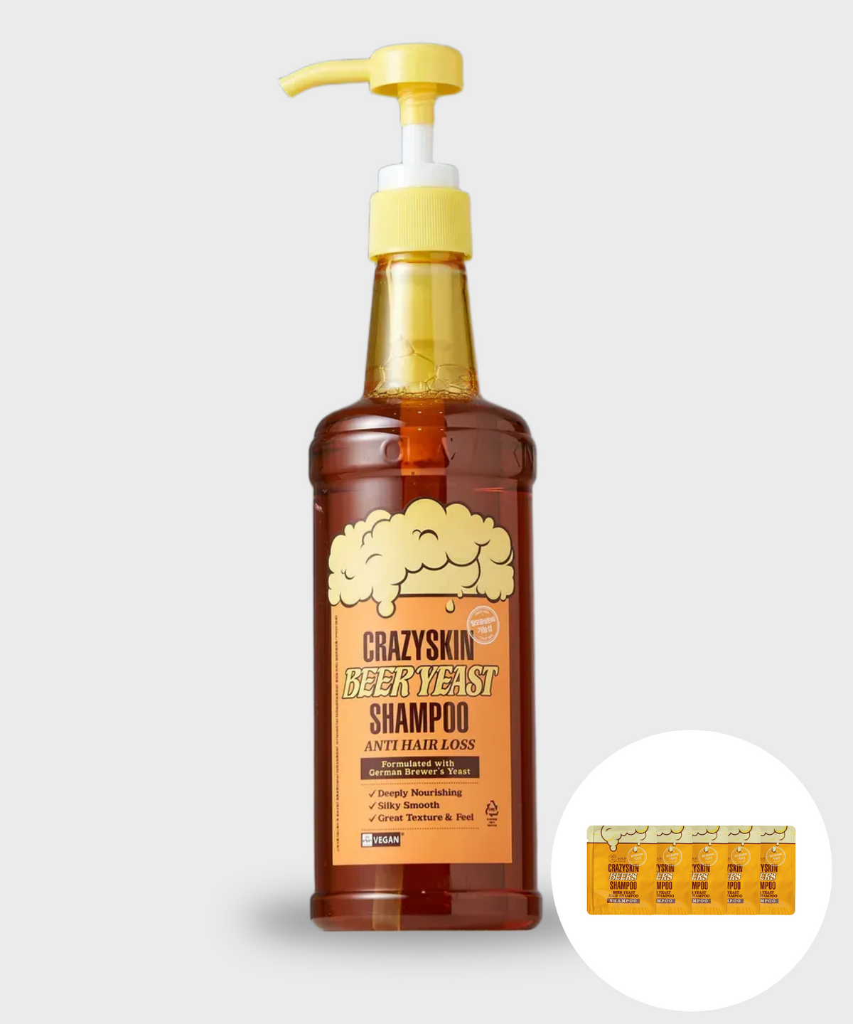 미친스킨(CRAZYSKIN) 맥주효모샴푸 500ml + 샘플 5매 증정