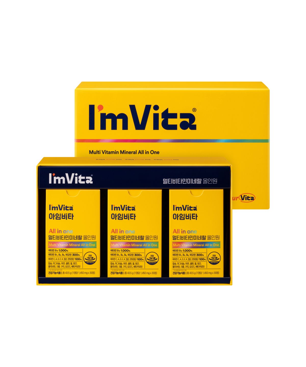 아임비타(IMVITA) 멀티비타민미네랄 올인원 선물세트(30정X3박스)