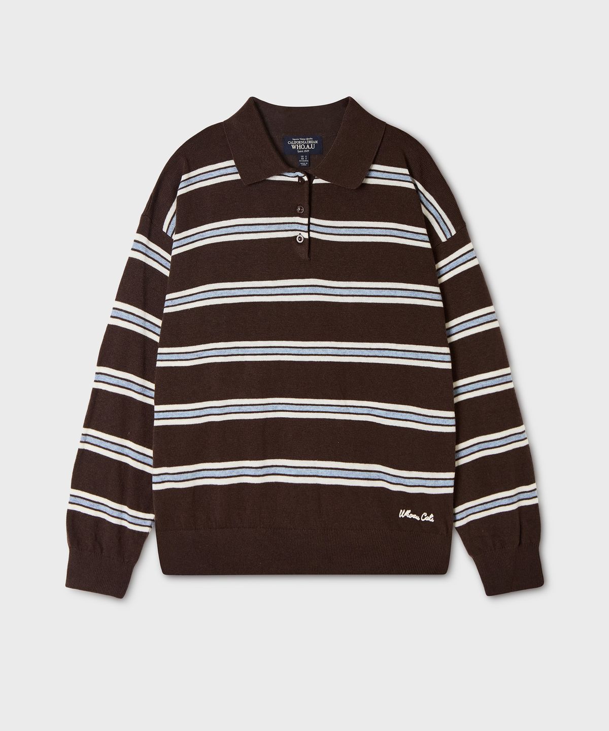 후아유(WHO.A.U) Multi Stripe Collar Pullover / WHKAG4931F