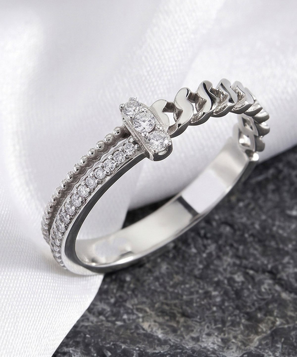 엘렌쥬얼리(HELENE JEWELRY) 실버 Silver 925 다이너스티 라인 미스 링 은 반지