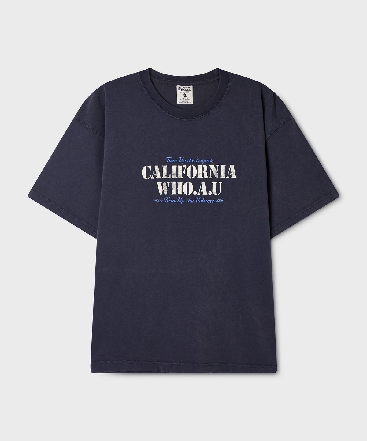후아유(WHO.A.U) Rock Music Vintage Dyed T-shirt / WHRPG3733U
