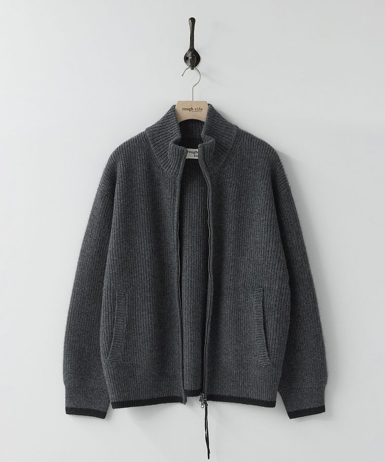 Highneck Knit Bomber Charcoal