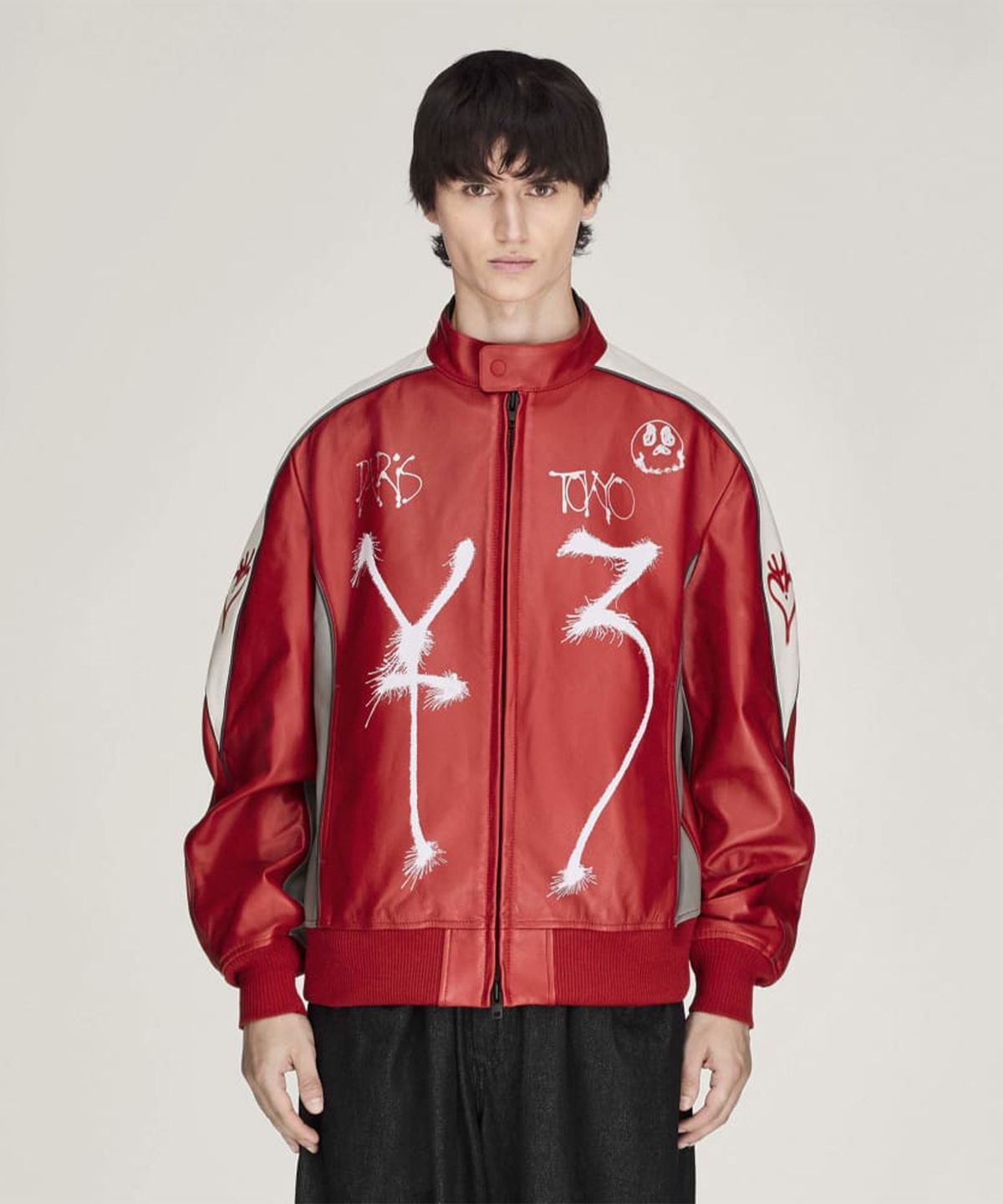 와이쓰리(Y-3) (U) 치토 GFX 레더 재킷 레드 GFX LEATHR JKT RED