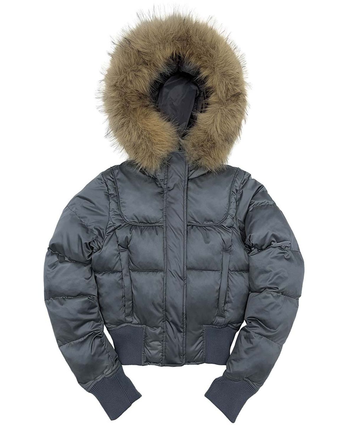 스컬프터(SCULPTOR) Cropped Hooded Puffer Charcoal