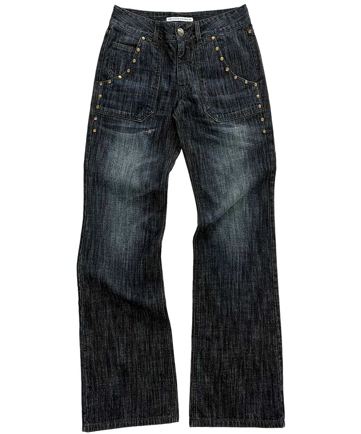 스컬프터(SCULPTOR) Stud Straight Jeans Faded Black