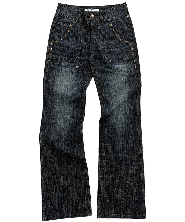 Stud Straight Jeans Faded Black
