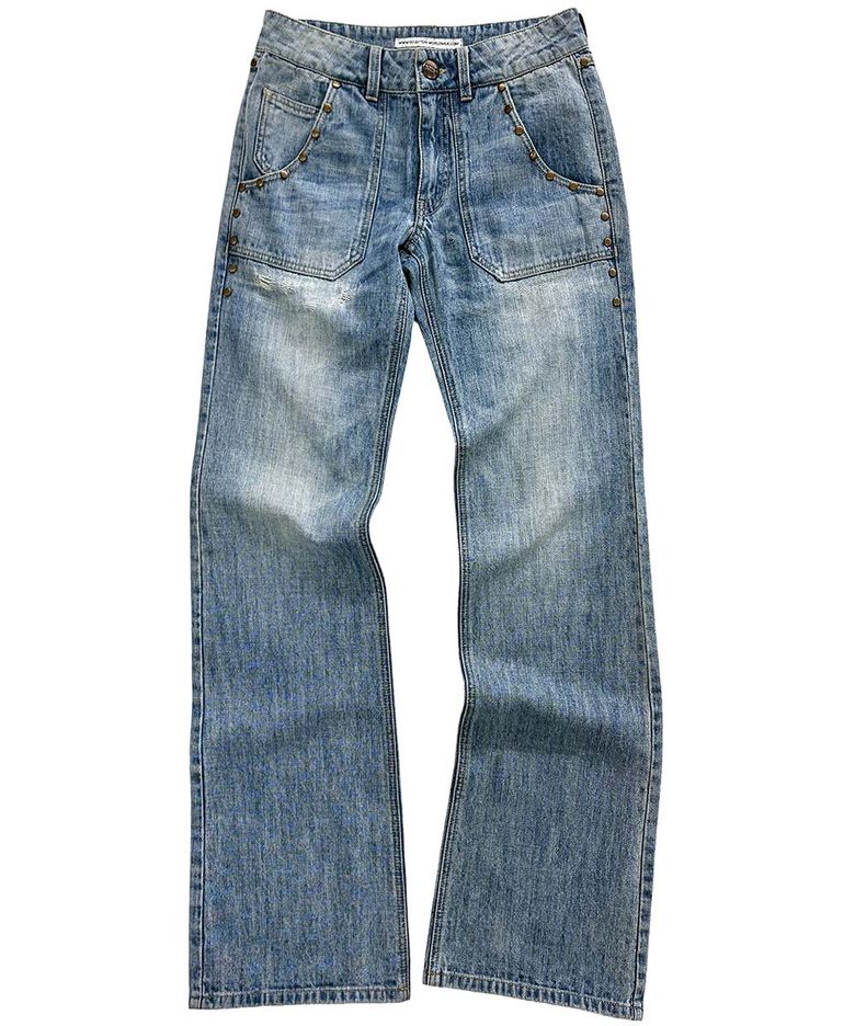 Stud Straight Jeans Light Blue