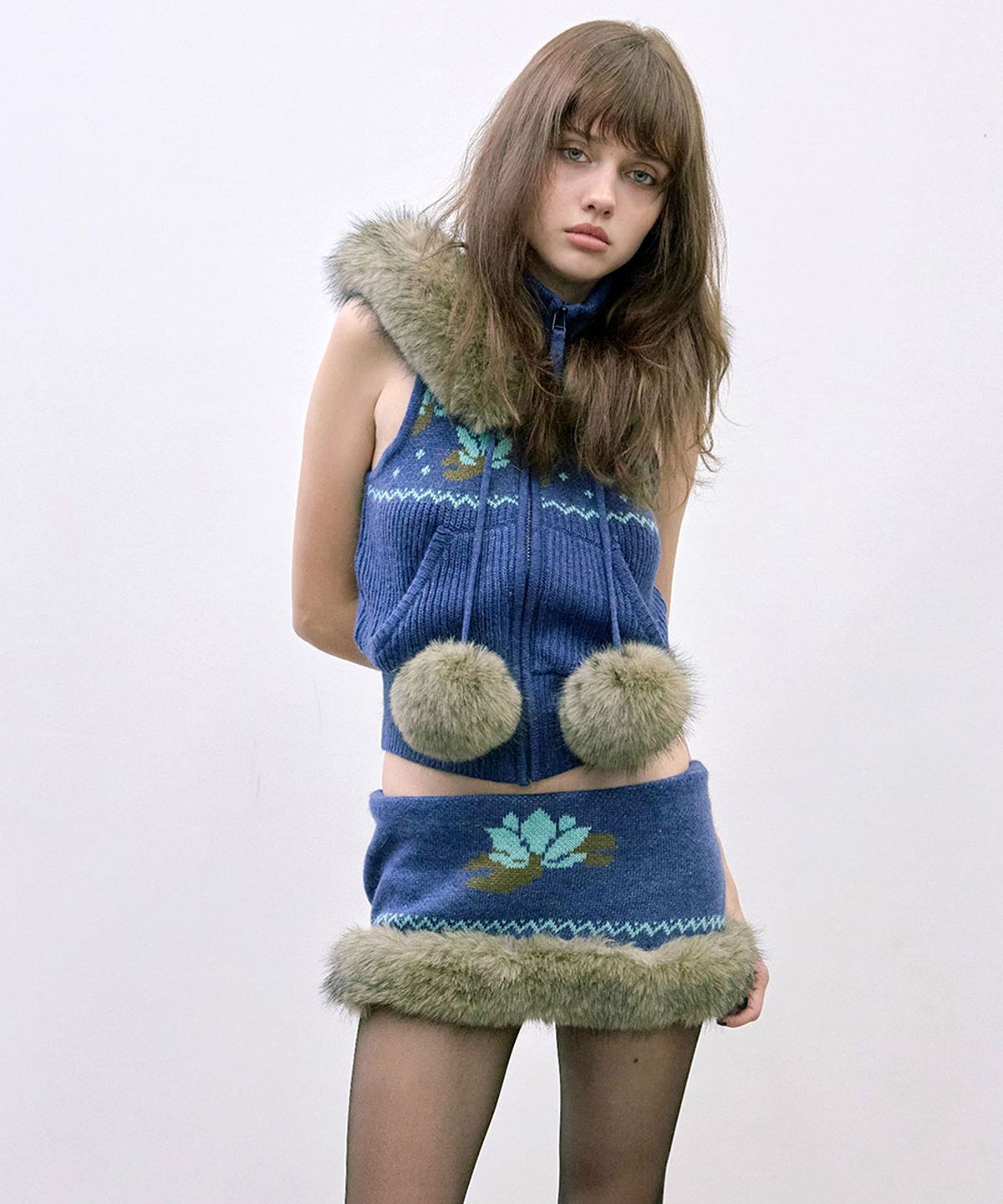 스컬프터(SCULPTOR) Zen Nordic Micro Skirt Navy