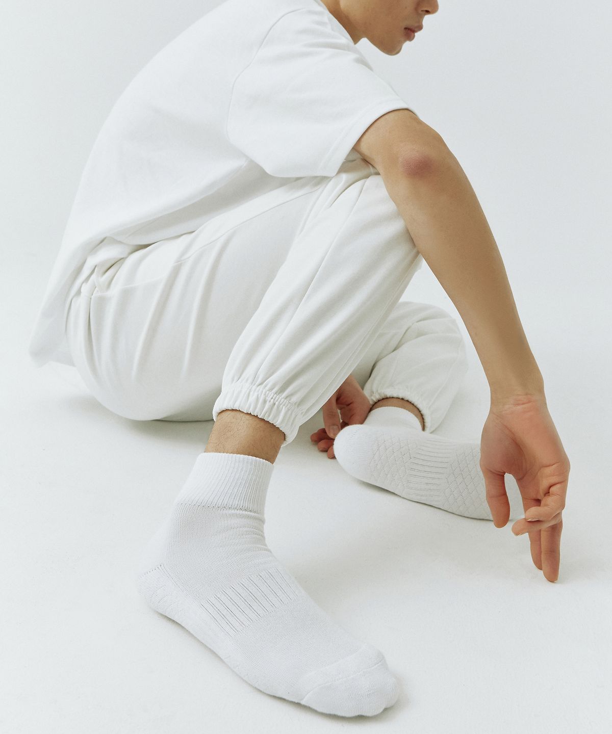 지지알엔(GGRN) [8 PACK] 남성 여성 스포츠 파일 쿠션 미들삭스