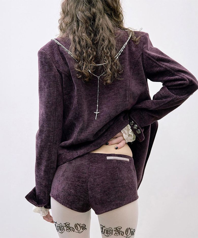 Corduroy Micro Shorts Deep Plum