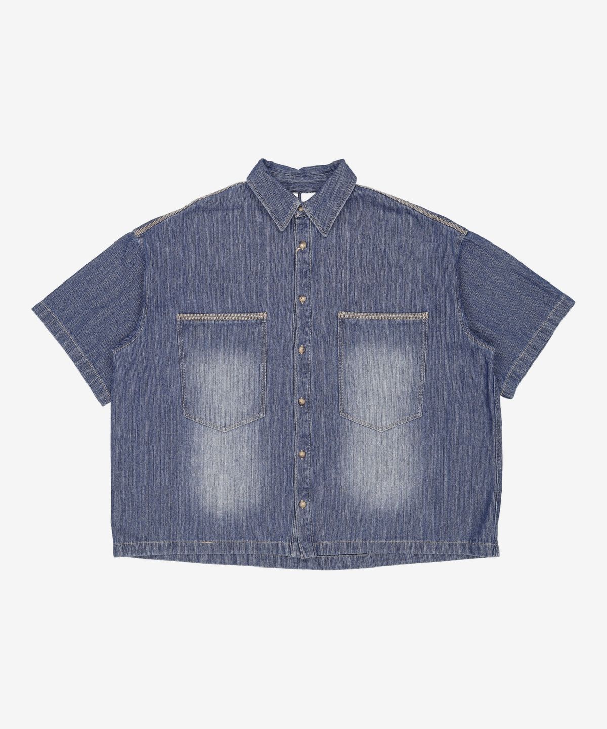 웨슬리 휴스턴(WESLEYHYUSTON) Rugged stitch denim shirt indigo M