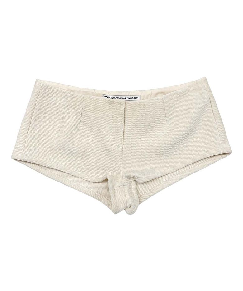 Corduroy Micro Shorts White