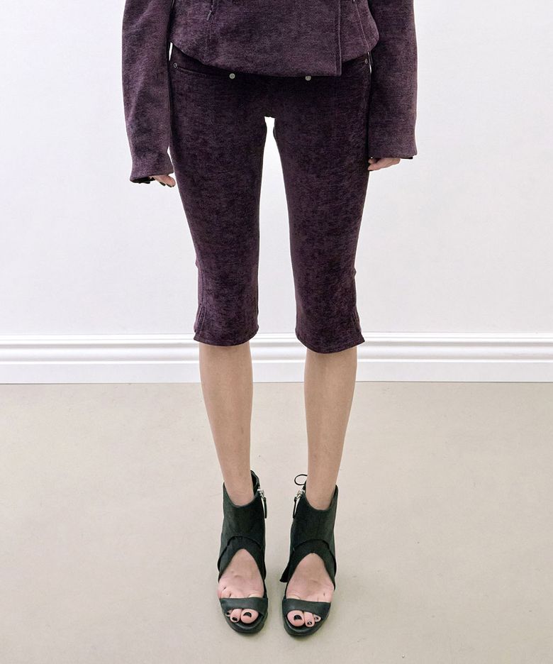 Corduroy Capri Pants Deep Plum