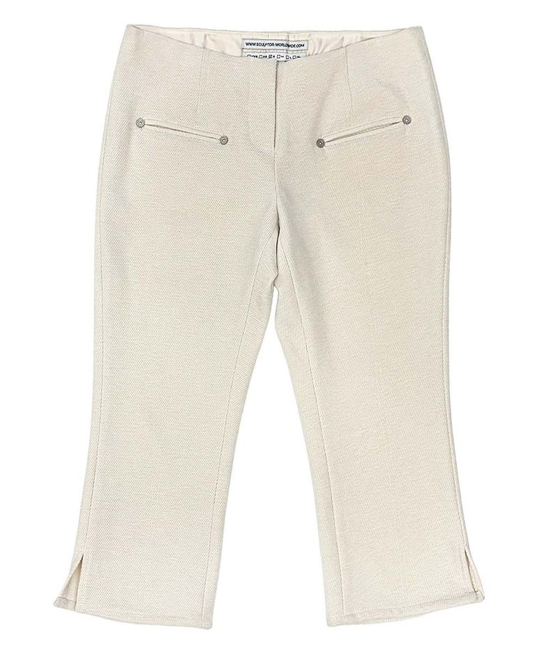 Corduroy Capri Pants White