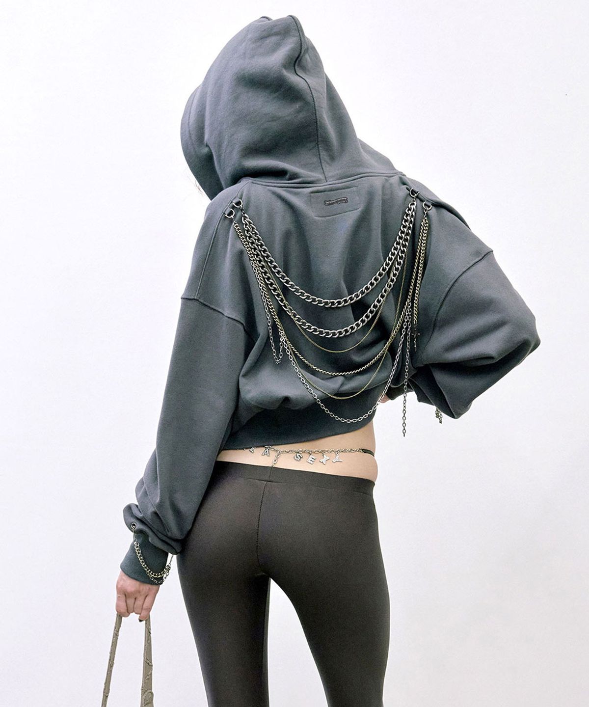 스컬프터(SCULPTOR) Chain Hooded Zip-Up Charcoal