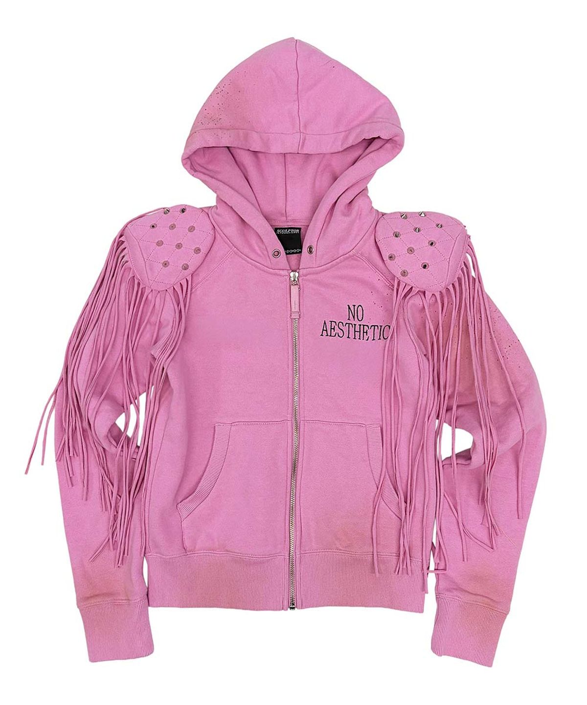 스컬프터(SCULPTOR) Padded Shoulder Zip-Up Hoodie Pink