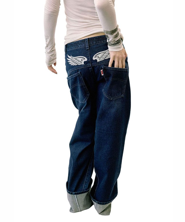 Angelic Roll Up Denim Deep Blue