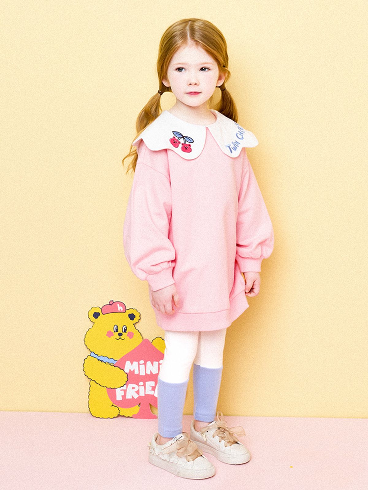 헤이미니(HEJMINI) 베어체리롱티레깅스상하복