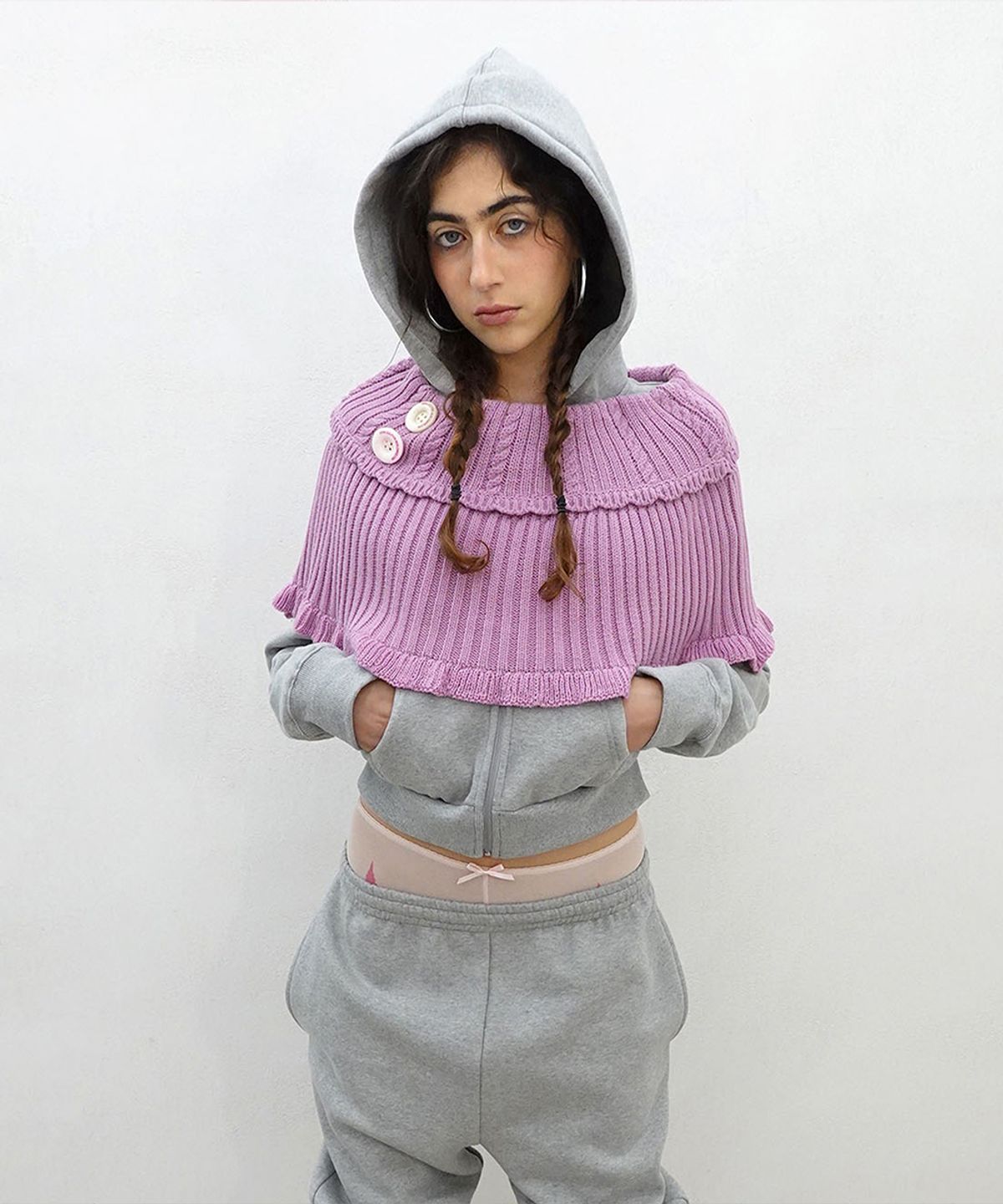 스컬프터(SCULPTOR) Two-Way Knit Capelet Lilac