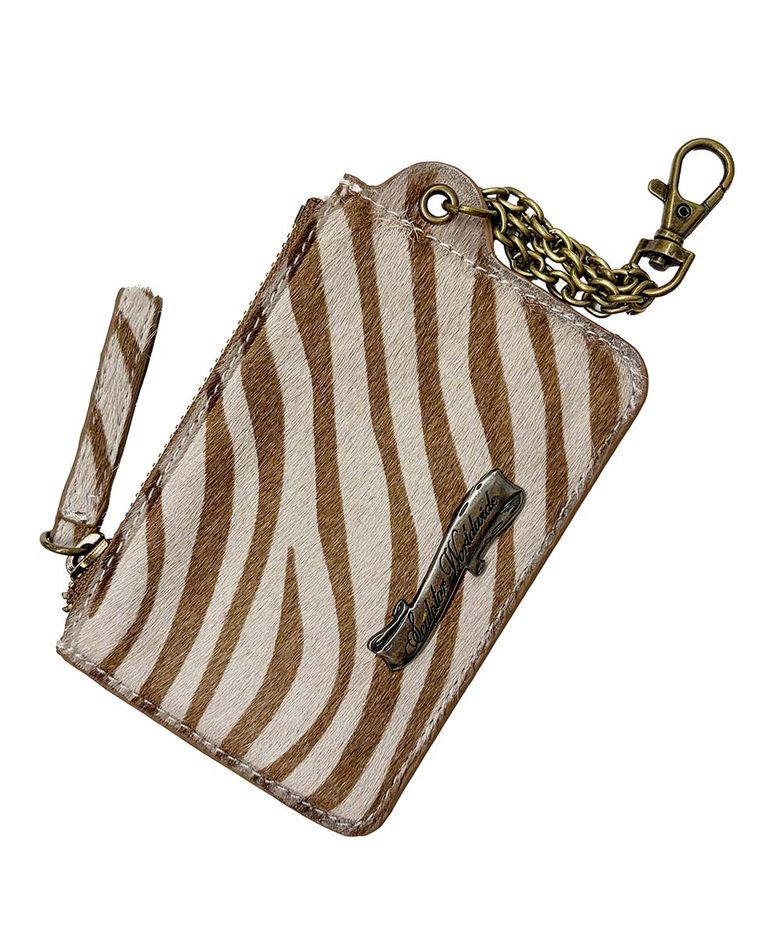 Pony Hair Card Wallet Zebra