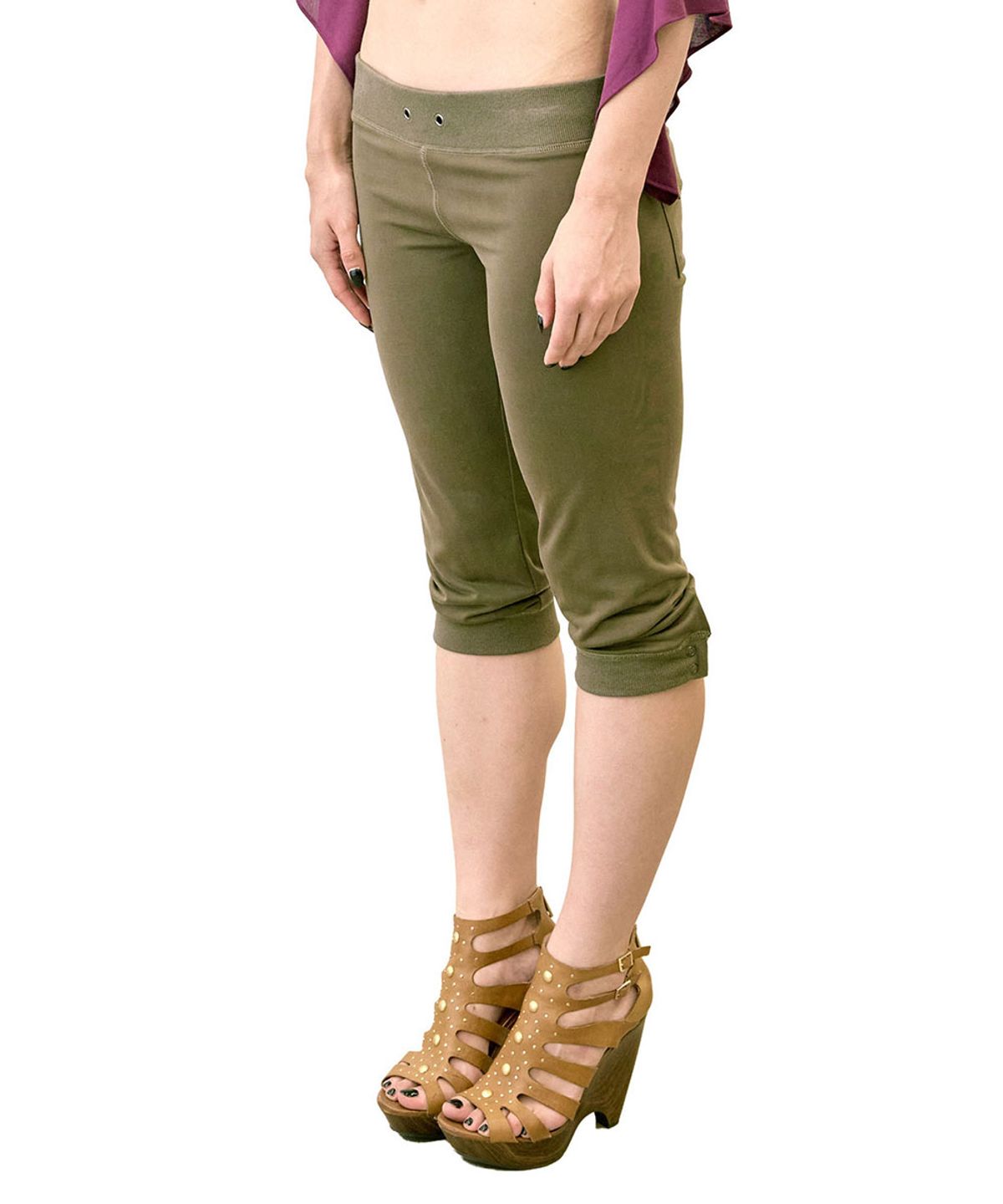 스컬프터(SCULPTOR) Jersey Capri Pants Khaki