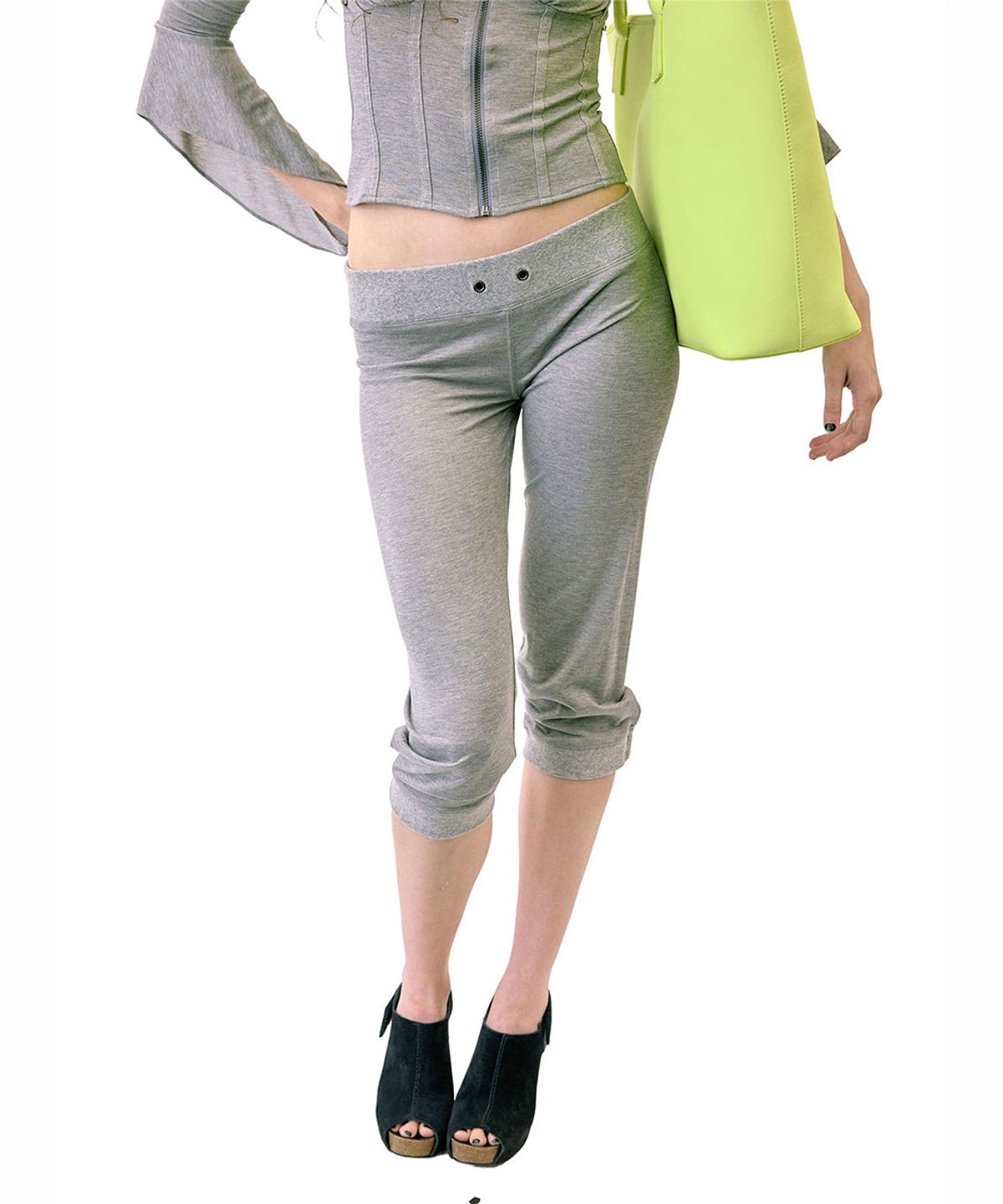 스컬프터(SCULPTOR) Jersey Capri Pants Melange Gray