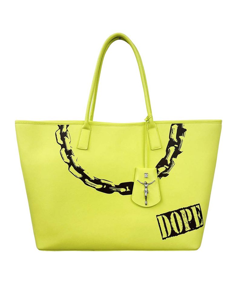 Couture Grocery Tote Bag Neon Yellow