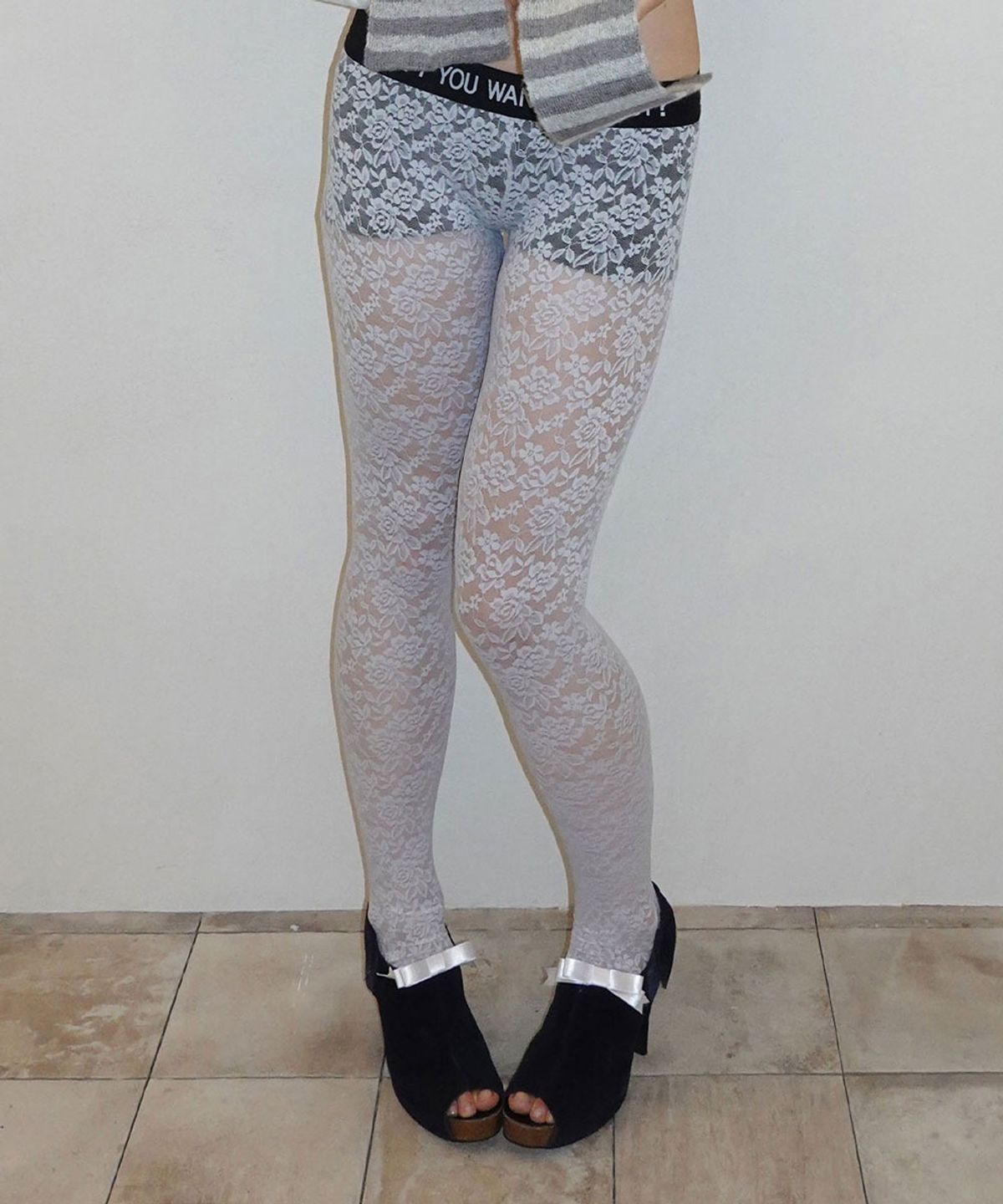 스컬프터(SCULPTOR) Cheeky Lace Leggings Silver