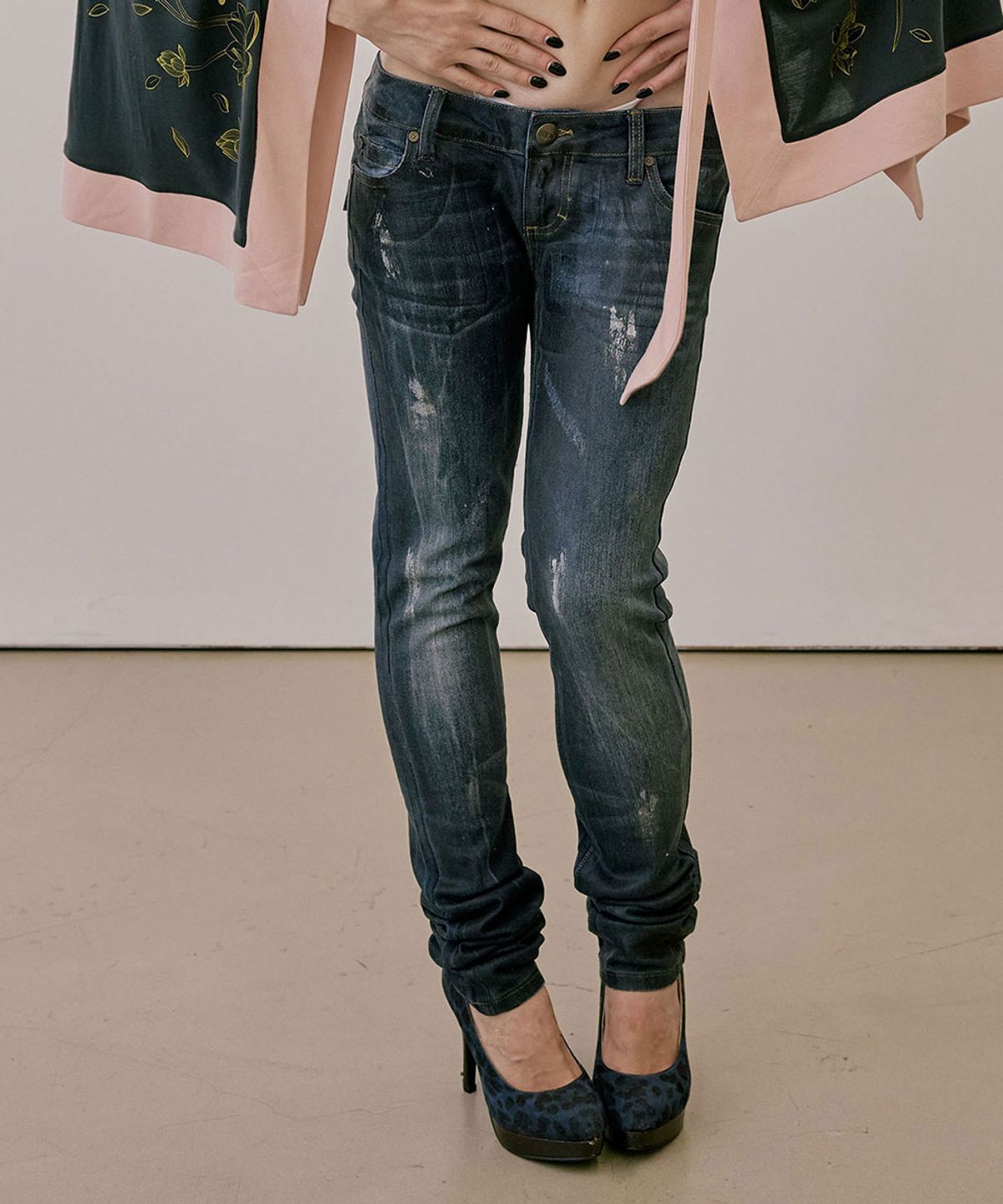 스컬프터(SCULPTOR) Wet Skinny Jeans Indigo
