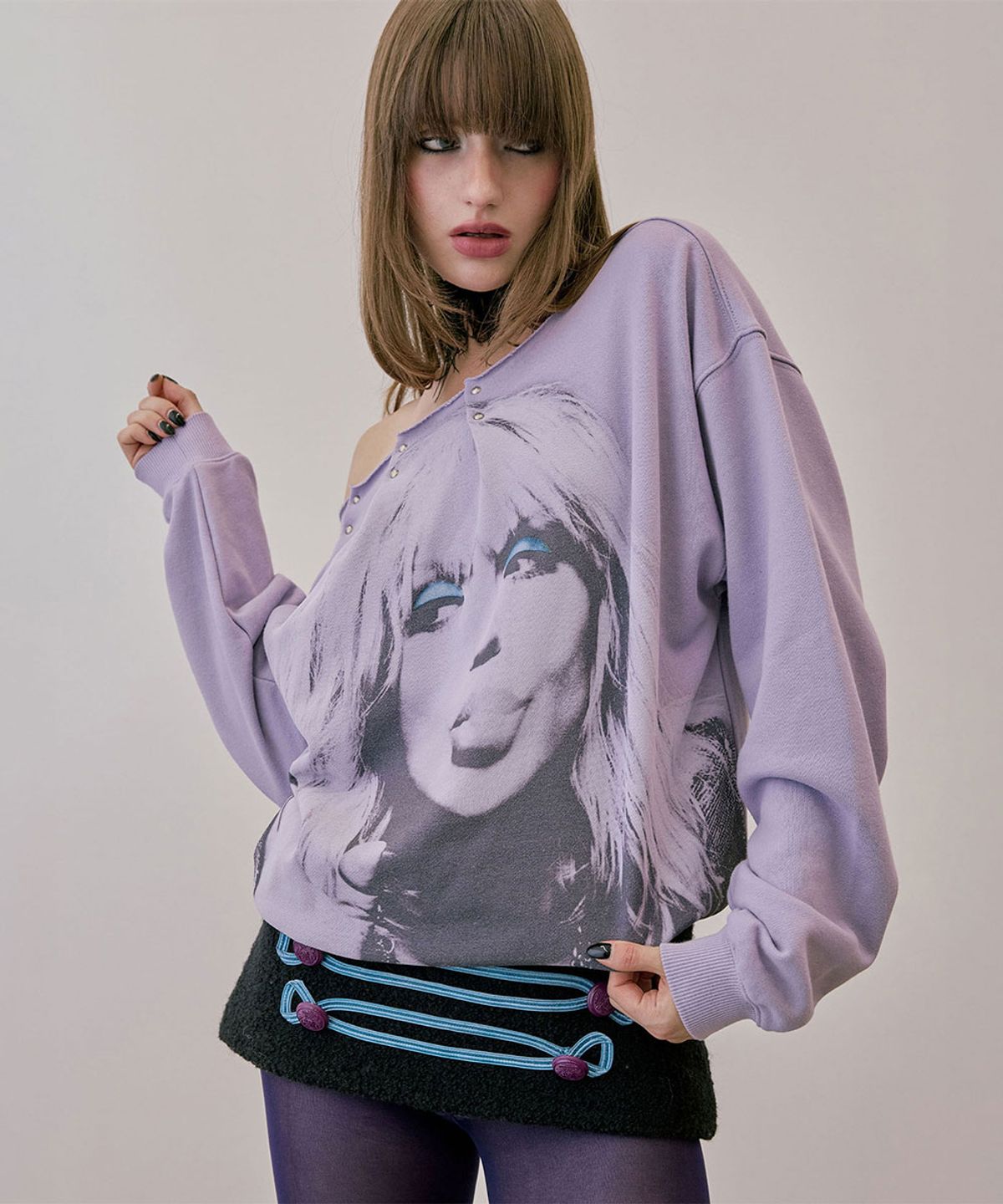 스컬프터(SCULPTOR) Love Pintuck Sweatshirt Ube Purple