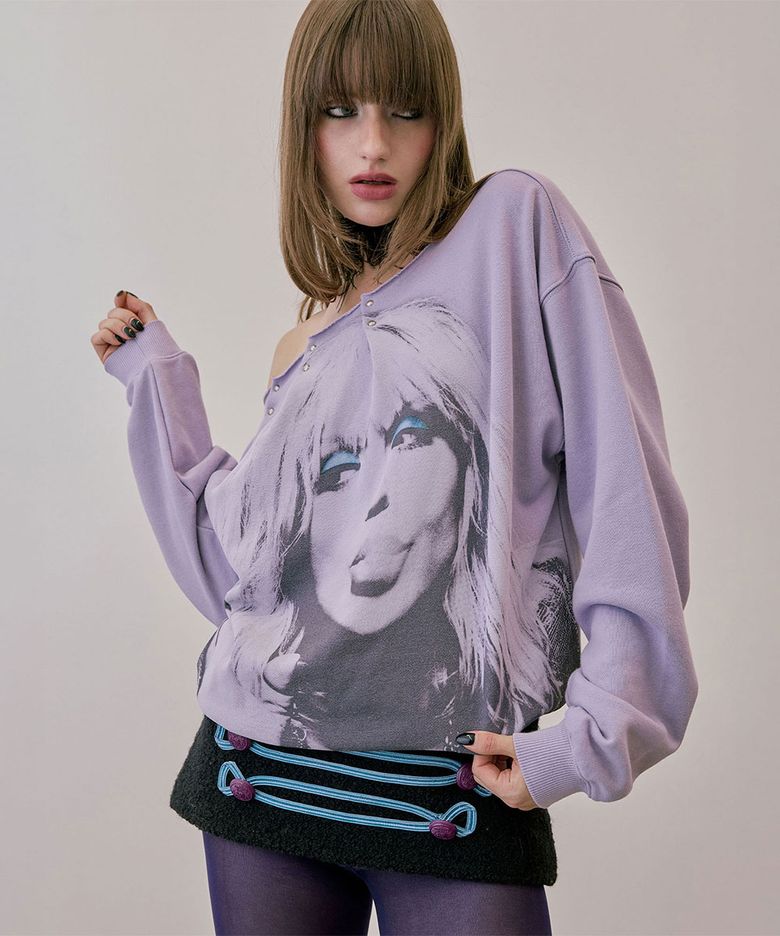 Love Pintuck Sweatshirt Ube Purple
