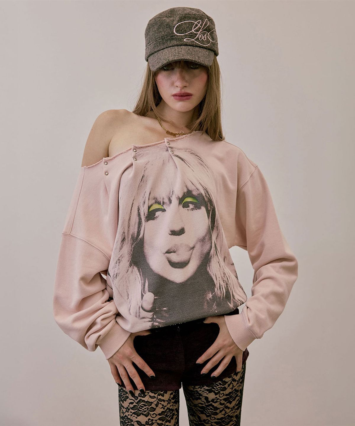 스컬프터(SCULPTOR) Love Pintuck Sweatshirt Pale Pink