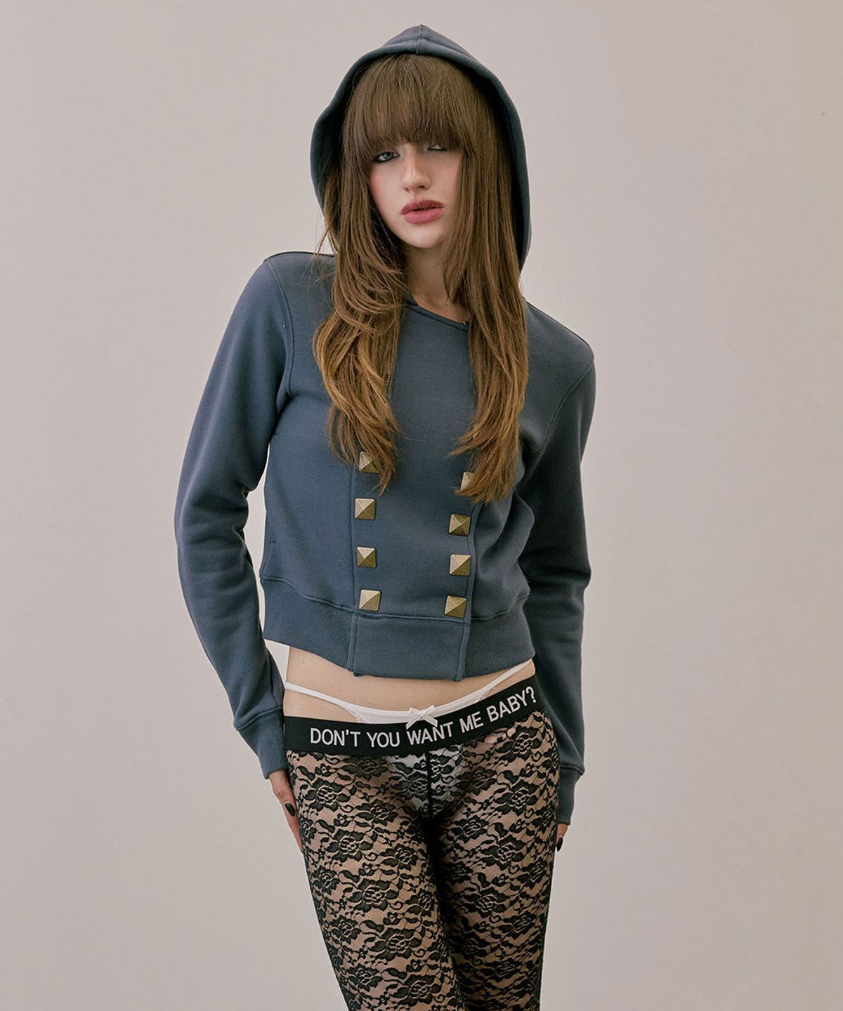 스컬프터(SCULPTOR) Napoleon Stud Hoodie Charcoal