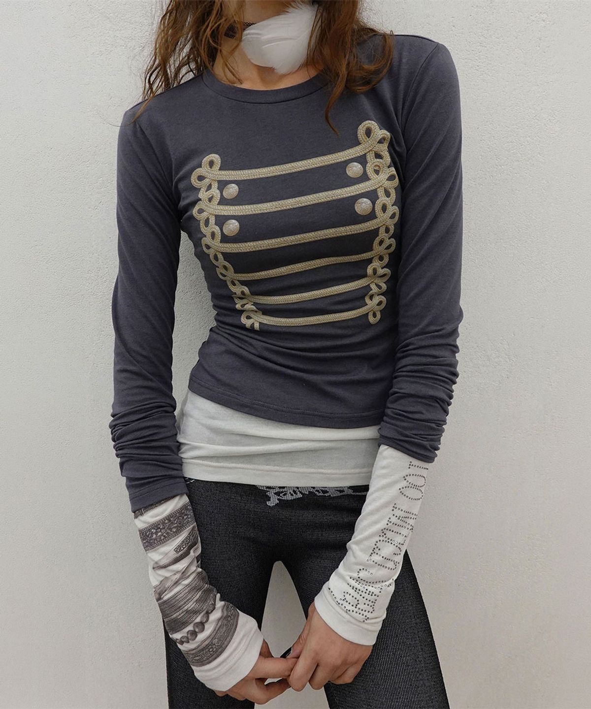 스컬프터(SCULPTOR) Napoleon Long Sleeve Tee Charcoal
