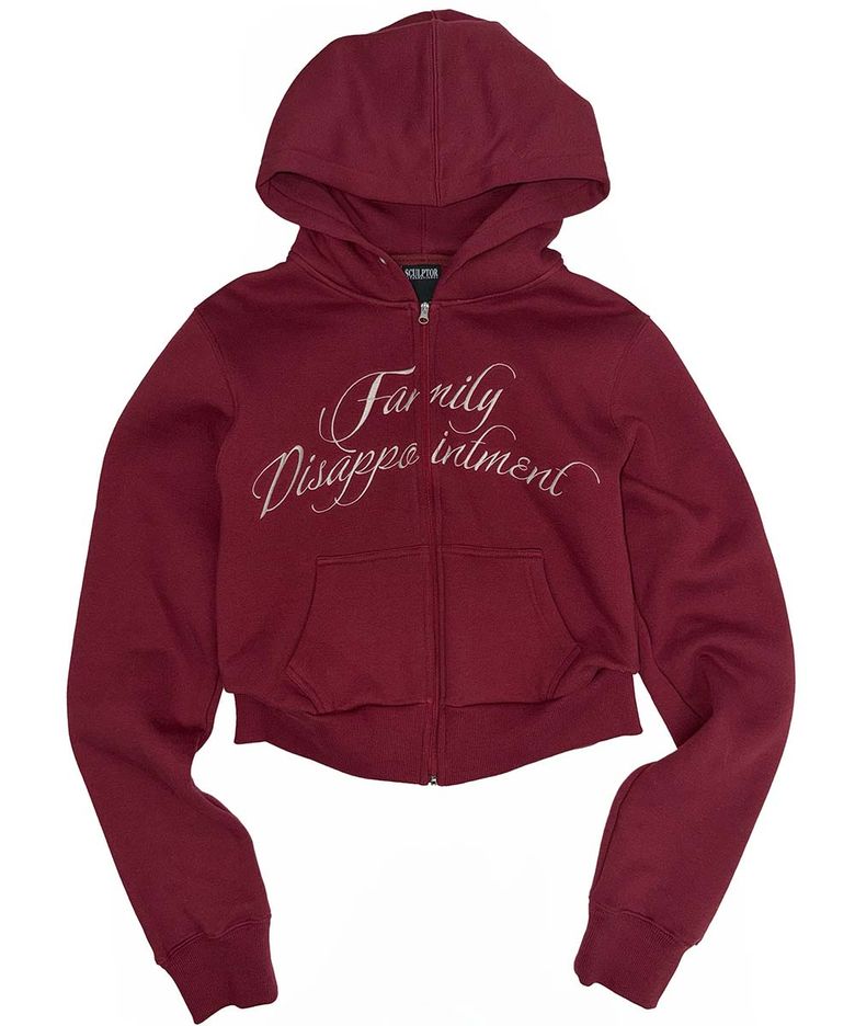 Family Disappointment Hooded Zip-Up Red
