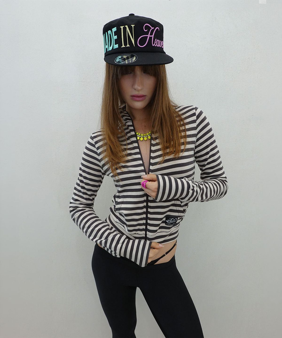 스컬프터(SCULPTOR) Classic Striped Jersey Zip-Up Charcoal