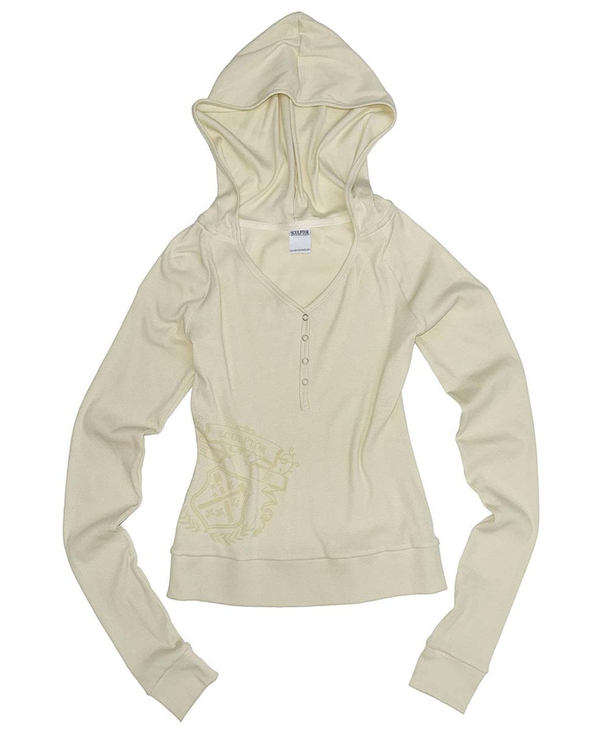 스컬프터(SCULPTOR) Crest Henley Hoodie Cream