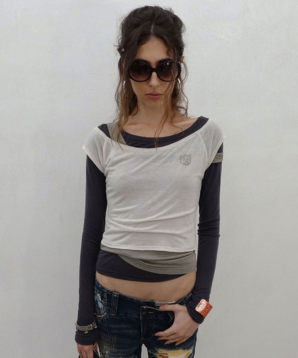 스컬프터(SCULPTOR) Lazy Layered Tee Light Khaki