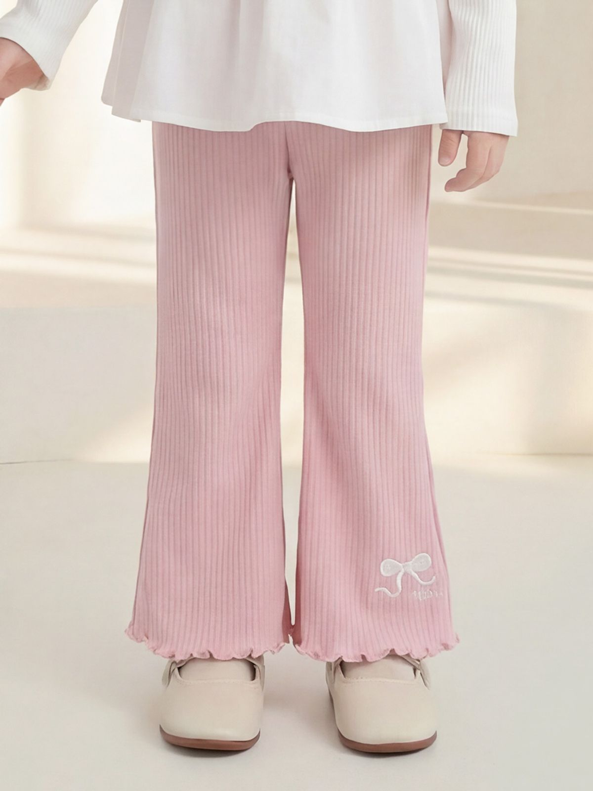 헤이미니(HEJMINI) 미니리본골지부츠컷레깅스팬츠