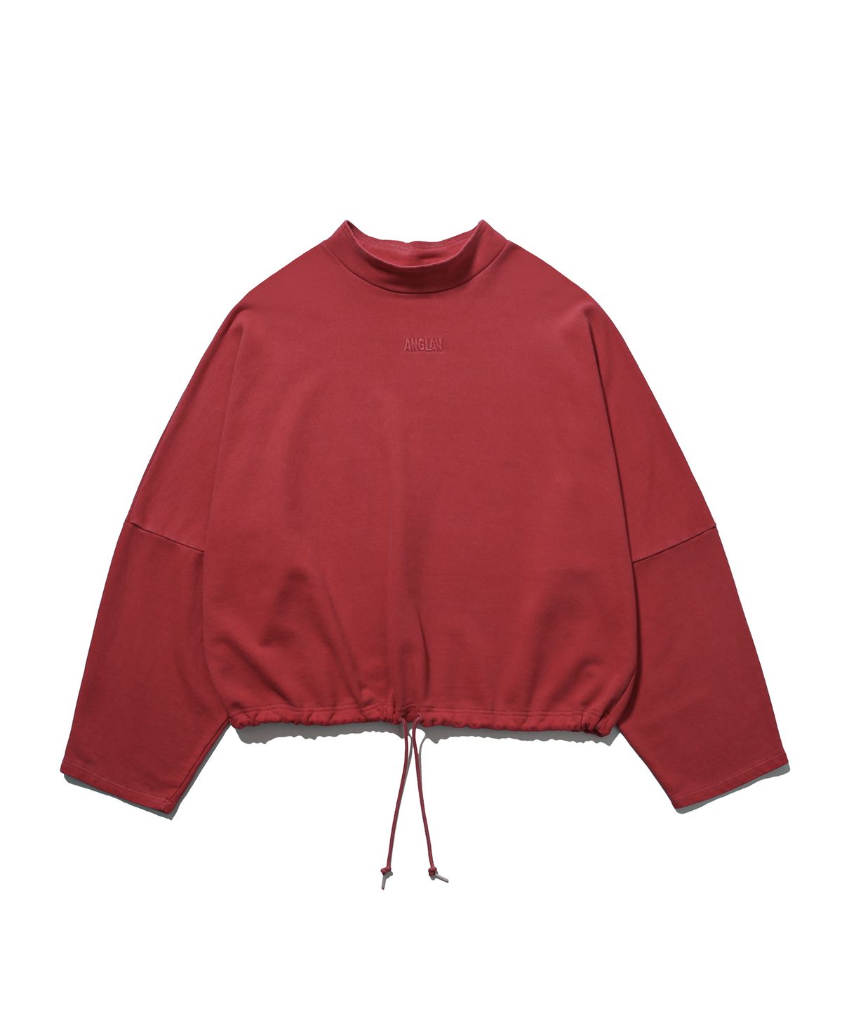 앵글런(ANGLAN) Pigment High-Neck Sweat Shirt - Washed Red