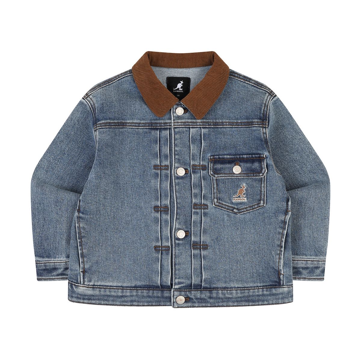캉골키즈(KANGOL KIDS) 코듀로이 카라 데님 자켓 SC 0101 블루