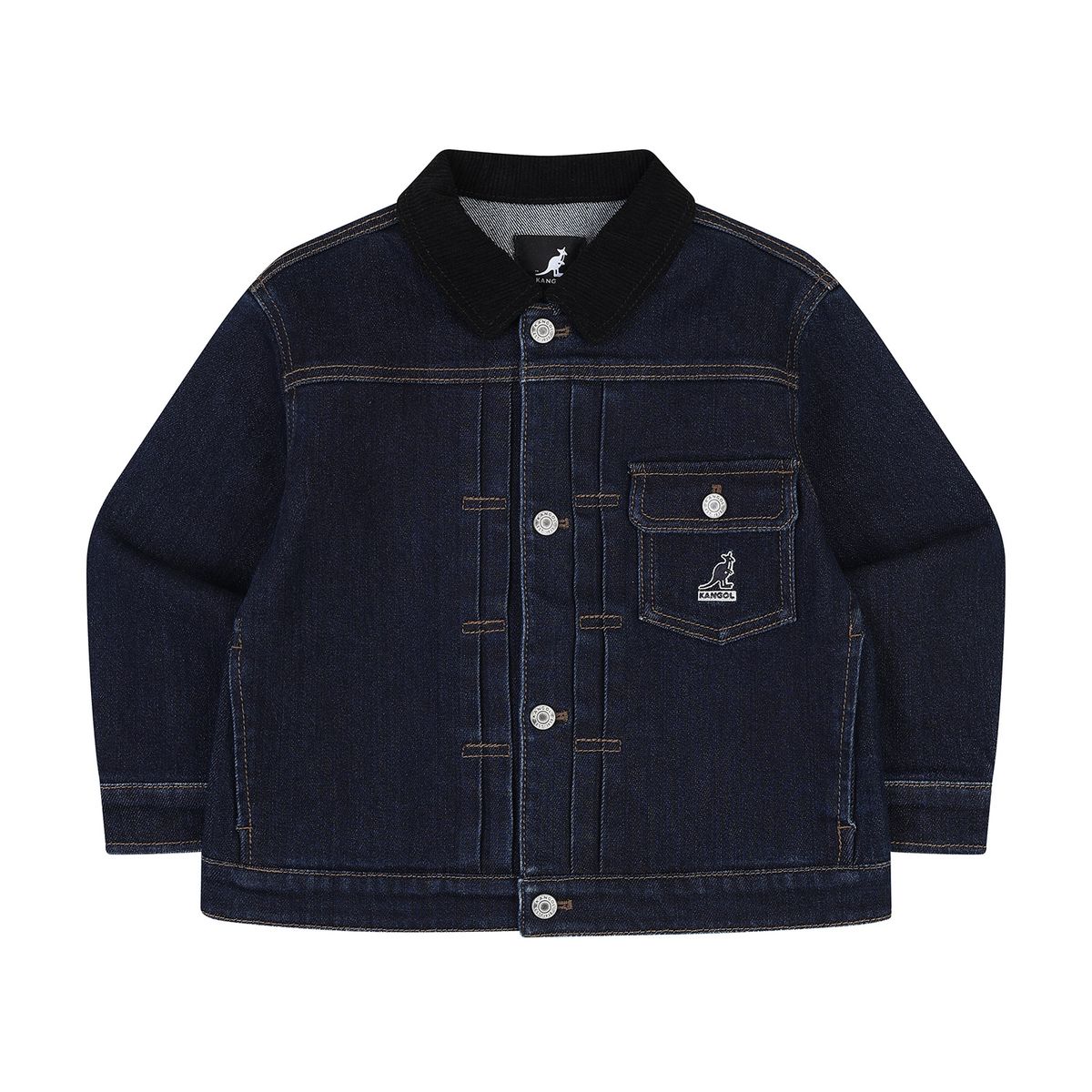 캉골키즈(KANGOL KIDS) 코듀로이 카라 데님 자켓 SC 0101 네이비