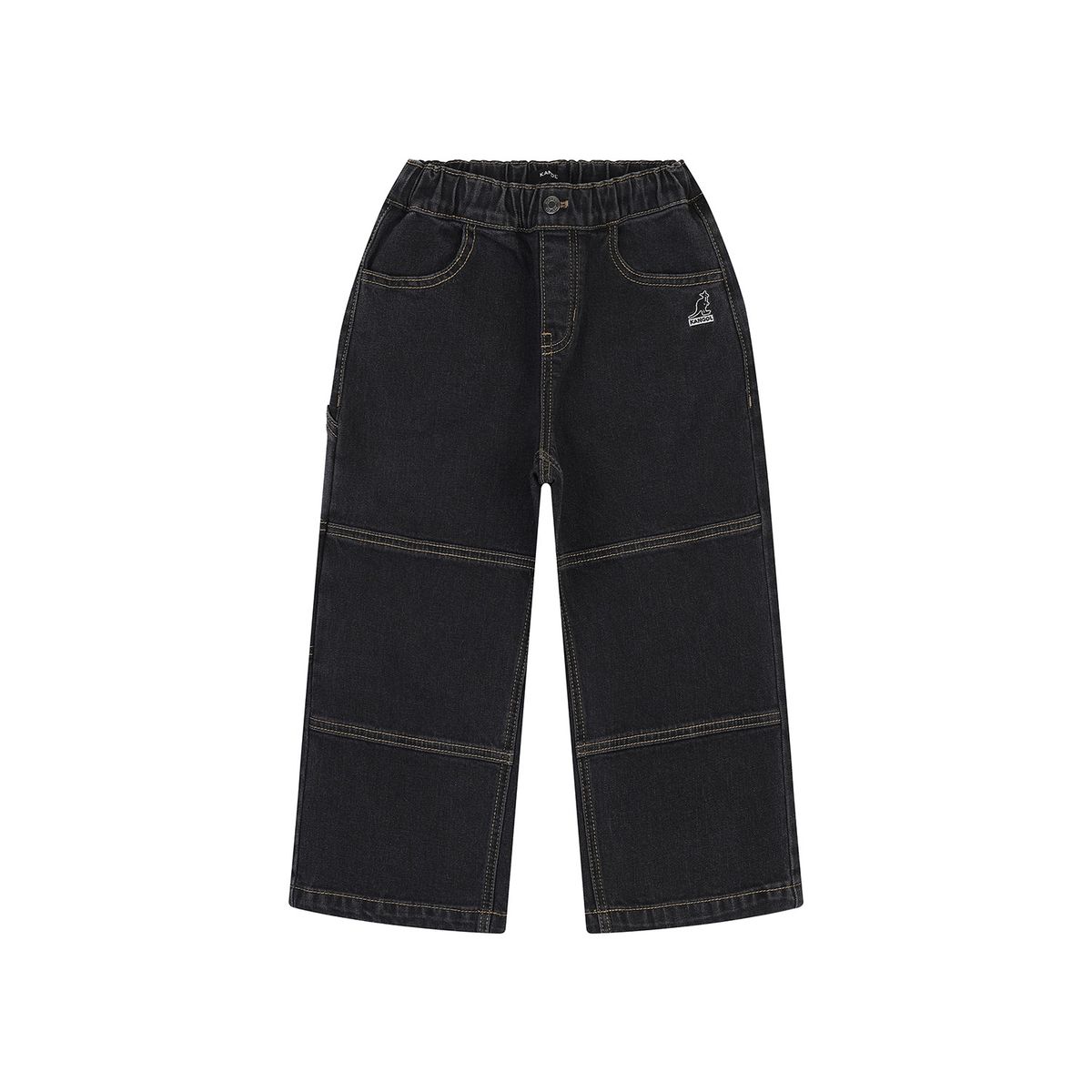 캉골키즈(KANGOL KIDS) 패널 디테일 데님 팬츠 SC 0205 차콜
