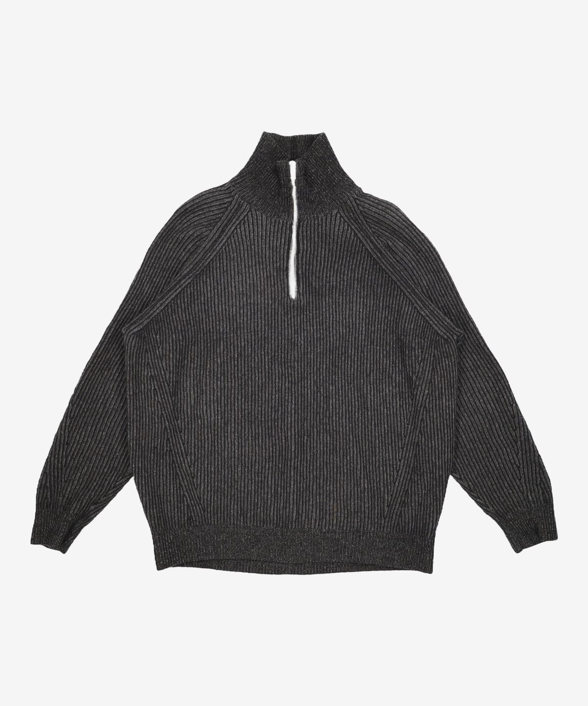 더니트컴퍼니(THEKNITCOMPANY) 22FW 이중우수 하프집업 울 니트 [블랙] XL