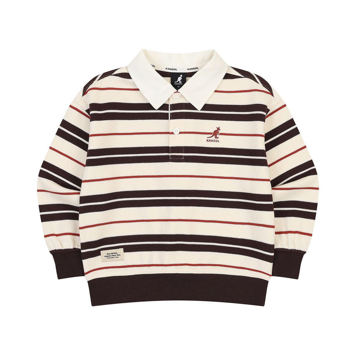 캉골키즈(KANGOL KIDS) 뉴 스트라이프 카라 스웻셔츠 SC 0102 아이보리