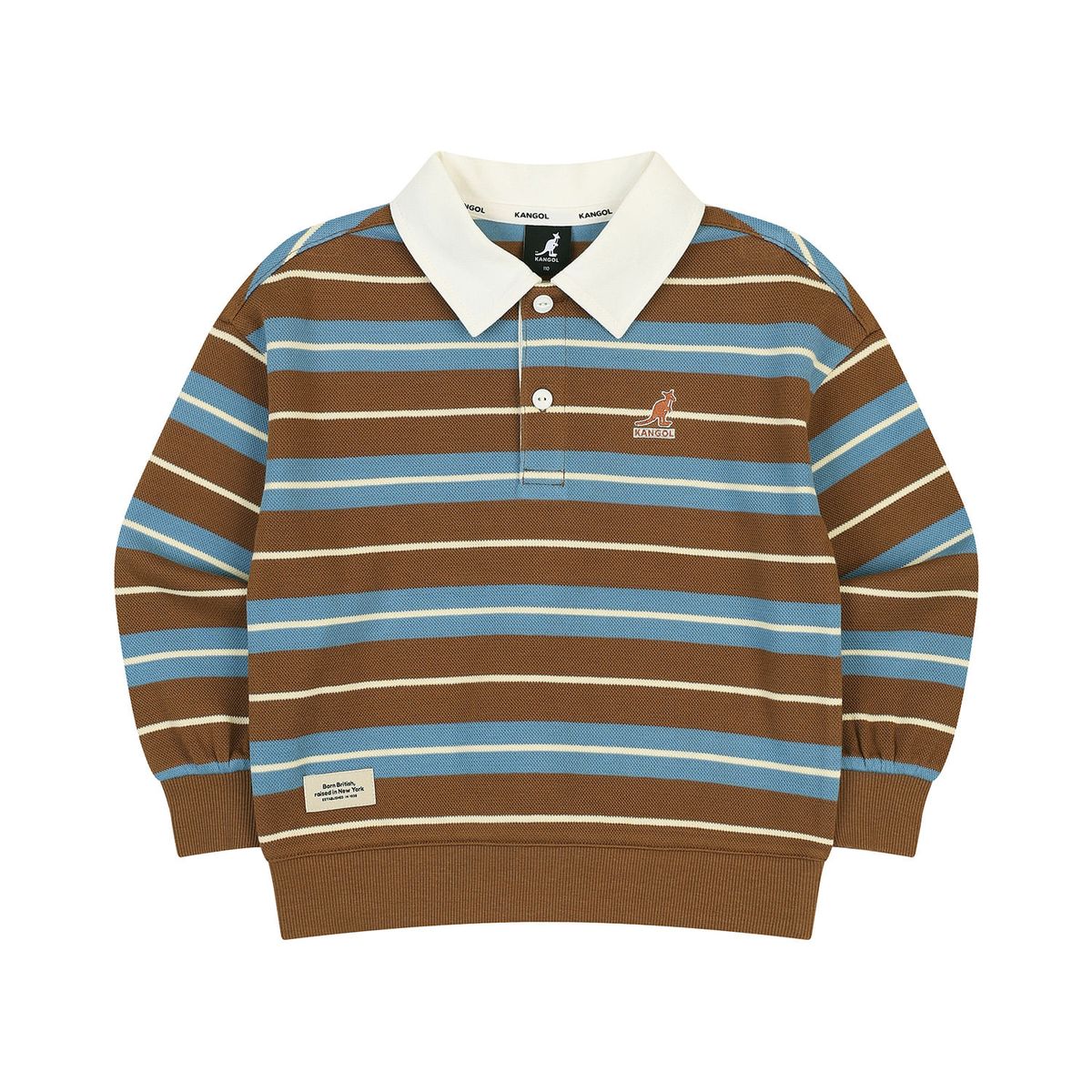 캉골키즈(KANGOL KIDS) 뉴 스트라이프 카라 스웻셔츠 SC 0102 브라운